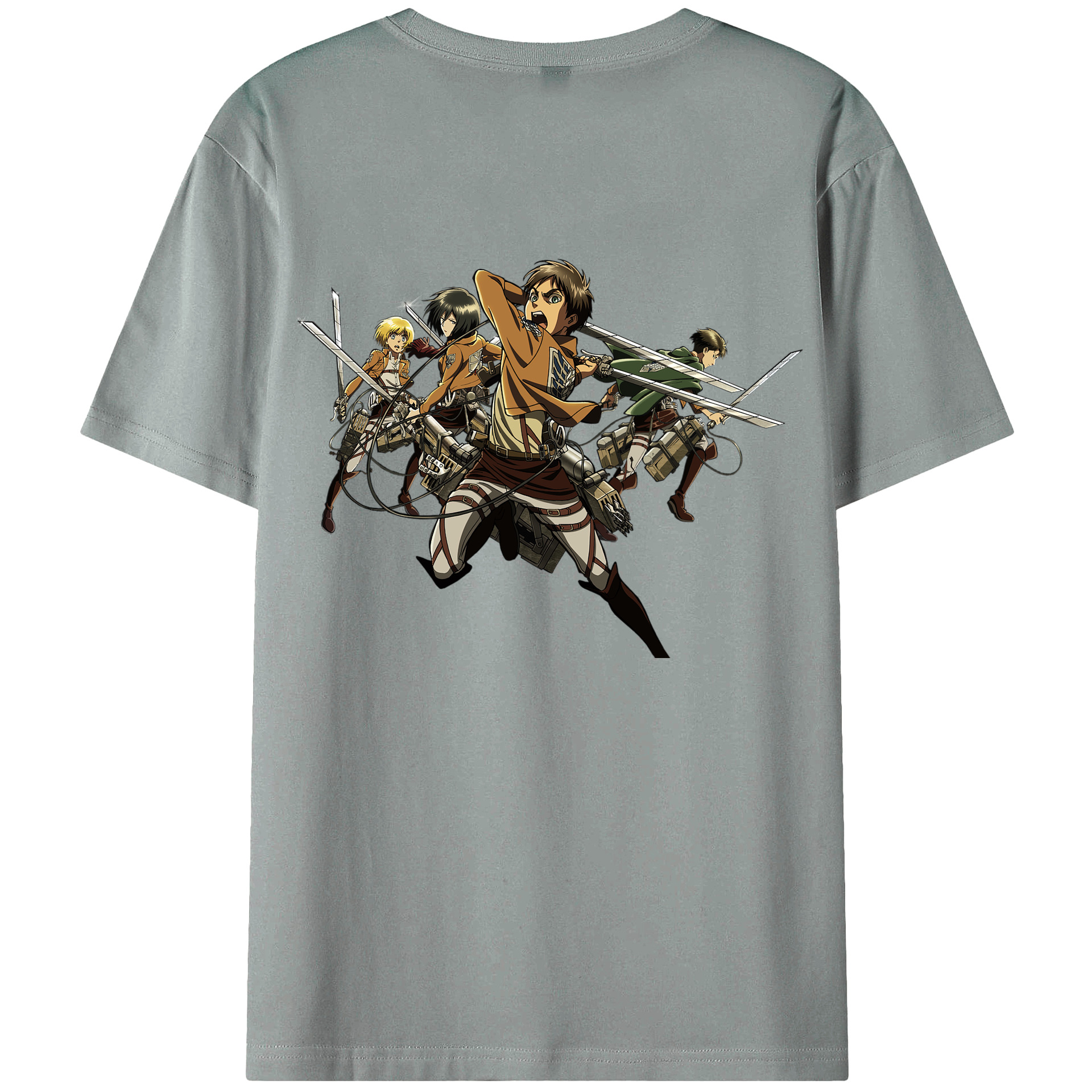 （画像用） 進撃の巨人 エレン･イェーガー Attack on Titan Eren Jäger 綿100％ メンズ半袖Tシャツ（バックプリント） 通気性